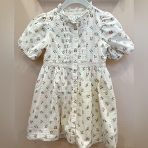 Janie and Jack Cream Floral Casual Dress